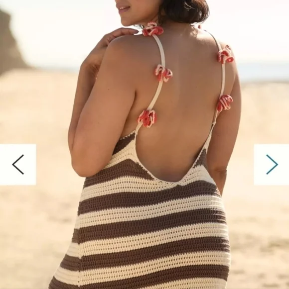 Anthropologie Celandine XL Swim Dress Cover Up Crochet Resortwear - Picture 5 of 15